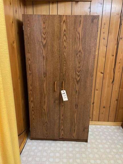 Wood Grain Double Door Storage Cabinet