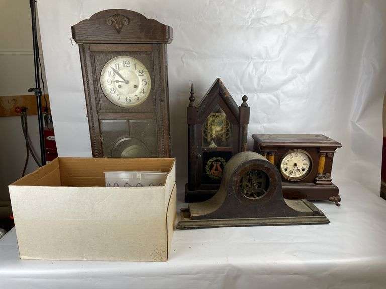 Group of Clocks for Repair with Clock Parts
