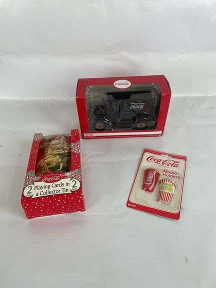 Coca-Cola Collectibles: Playing Cards, Memo Holders, and 1917 Ford Model T Diecast Car
