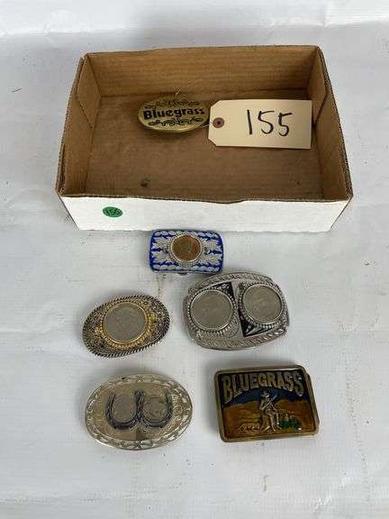 Box of 6 Belt Buckles: Bluegrass & Coin Buckles