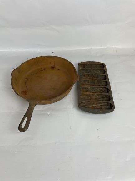 Cast Iron Cookware: Lodge Cornbread Pan and Griswold Skillet