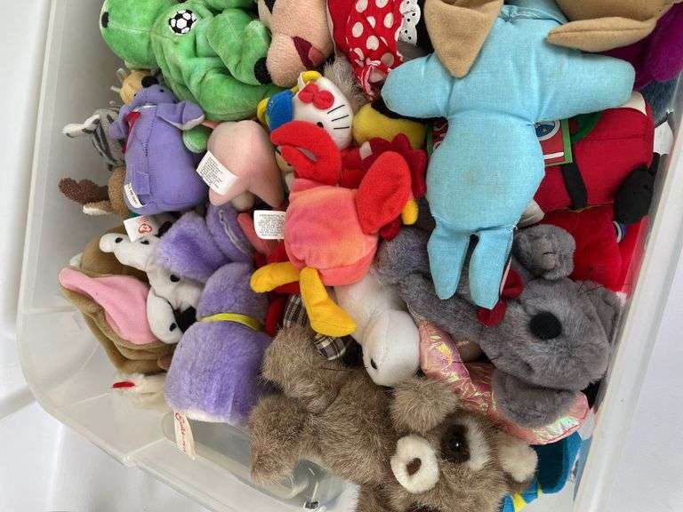 Large Tote of Collectible Plush Toys