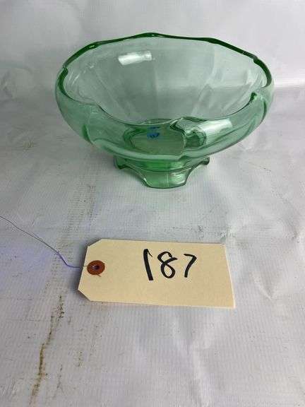 Green Uranium Glass Mixing Bowl