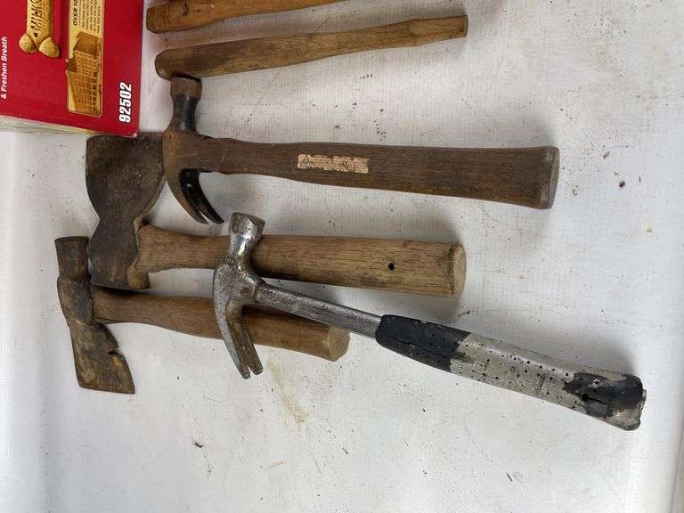 Assorted Wooden Handled Hammers and Hatchets - Lot of 16