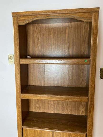 Wooden Bookcase with Cabinet Doors