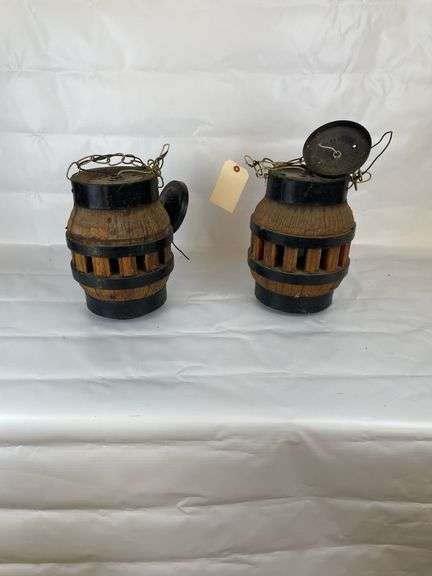 Pair of Wagon Wheel Spool Lights