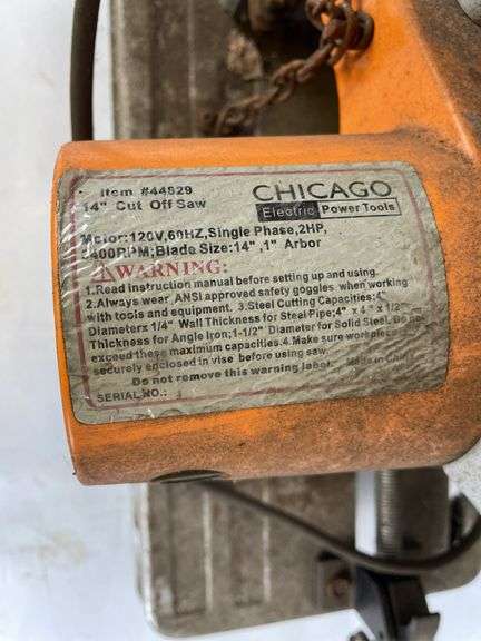 Chicago Electric Power Tools 14" Cut-Off Chop Saw