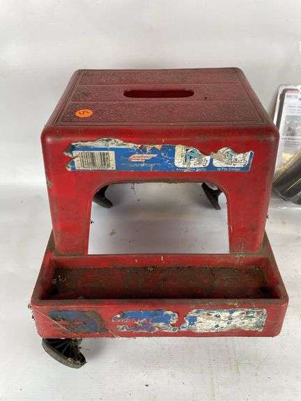 Rolling Shop Stool and Innova Inductive Timing Light