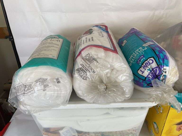 Sewing Lot: Polyester Batting, Shams, and Various Fabrics