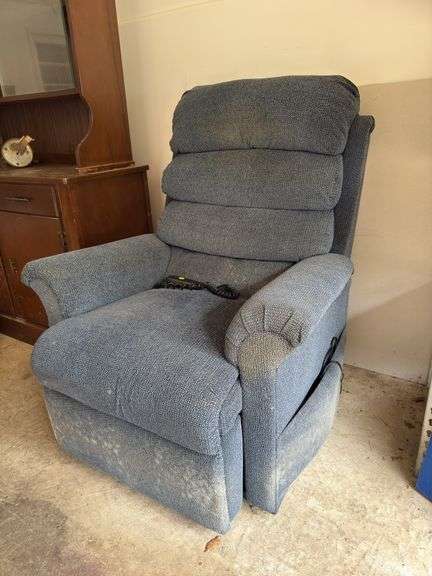 Blue Cloth Electric Lift Recliner Chair