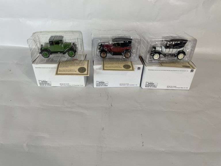 Chevy 1/32 Scale Model Car Collection - 1915, 1918, 1926 - with COAs