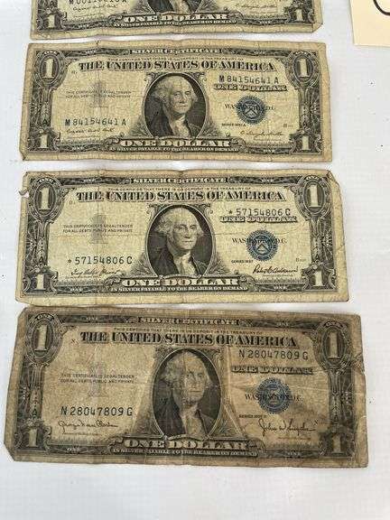 Lot of 6 Silver Certificate $1 Bills
