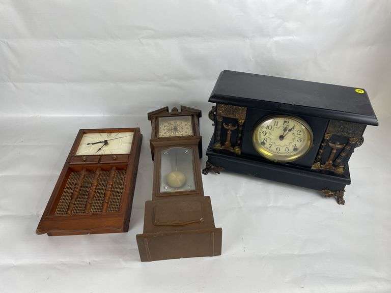Assorted Clocks - Mantle Clock and Wall Clocks