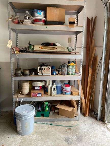 Garage Shelf with Assorted Items