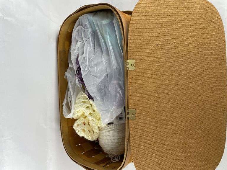 Woven Picnic Basket with Yarn