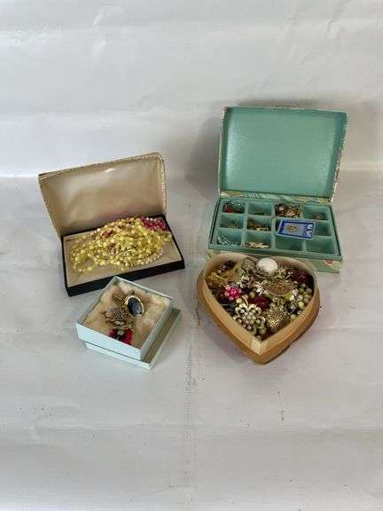 Collection of Assorted Costume Jewelry in Boxes