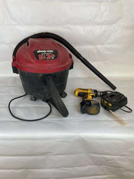 Shop-Vac and DeWalt Drill with Battery and Charger