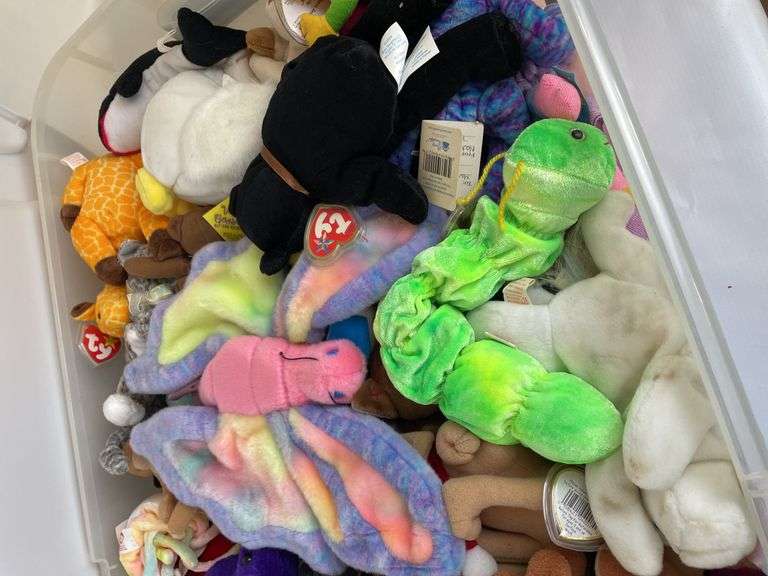 Large Tote of Collectible Plush Toys