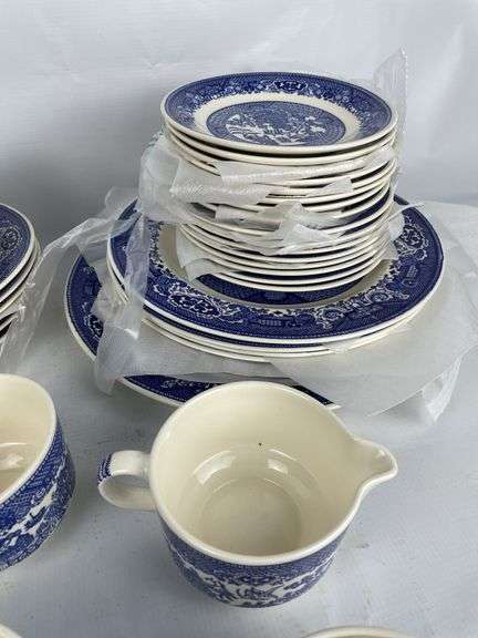 Willow Ware Blue and White China Set
