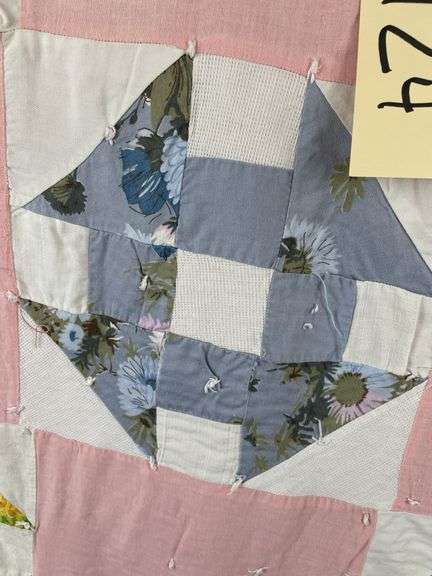 Handmade Pink Patchwork Quilt - 56" x 74"