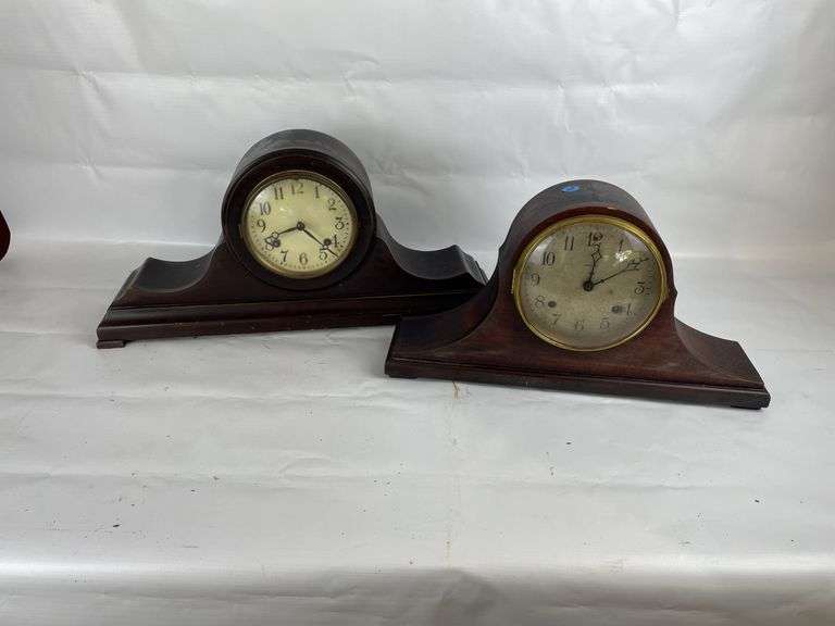 Ansonia Mantle Clock and Wooden Mantle Clock