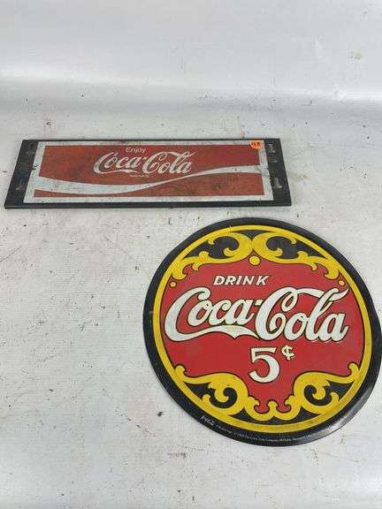 Two Metal Coca-Cola Advertising Signs