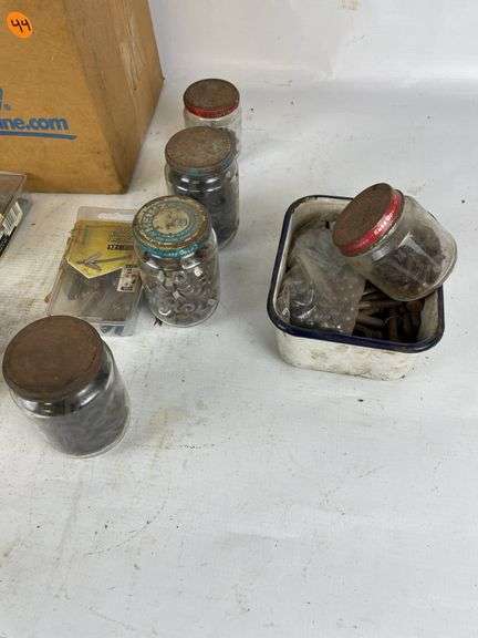 Box and Jars of Assorted Screws