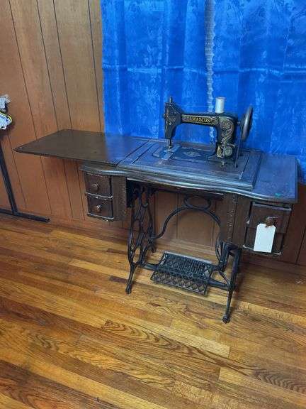 Damascus Treadle Sewing Machine with Accessories