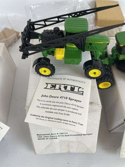Ertl John Deere 1/64 Scale Diecast Tractors and Sprayer Set with COAs