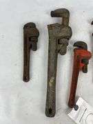 Various size pipe wrenches