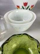 Mixed Glassware Lot: Pitcher, Bowls, and More