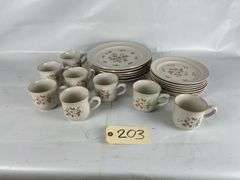 Country Ware Stoneware Dish Set - Plates, Saucers, Cups