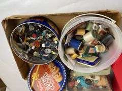 Sewing Supplies Lot: Yarn, Buttons, Thread, and More!