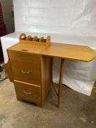 Wooden Filing Cabinet with Organizer and Slide-Out Table