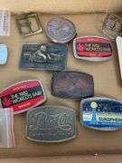 Lot of 14 Collectible Belt Buckles: Pepsi, 1982 World's Fair, Eagle, Cincinnati Zoo & More