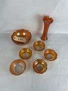Carnival Glass Bowl and Vase Set of 7