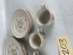 Country Ware Stoneware Dish Set - Plates, Saucers, Cups