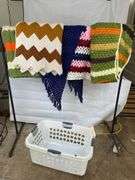 Lot of Five Handmade Crochet Afghans