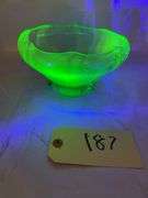 Green Uranium Glass Mixing Bowl