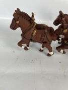 Cast Iron Clydesdales Horse Team with Coach and Barrels
