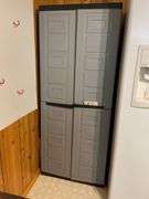Grey Plastic Double Door Storage Cabinet