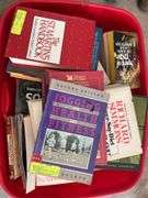 Collection of Books in Red Tote