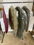 Collection of Suits, Army Uniform, and Jacket