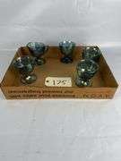 Carnival Glass Set - Blue Iridescent