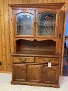 Wooden Hutch with Glass Doors