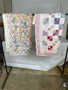 Two Handmade Lap Quilts - Pinwheel & Pink Patchwork
