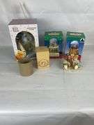 Winnie the Pooh Clock, Snow Globes, Musical Figurine and Stoneware Lot