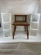 Wooden Side Table and Two Sterlite Drawer Storage Units