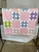 Handmade Pink Patchwork Quilt - 56" x 74"