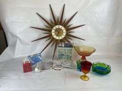 Starburst Wall Clock, Glassware and More